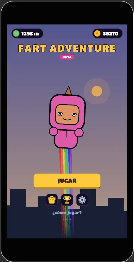 El personaje Unicornio con su estela de arcoíris